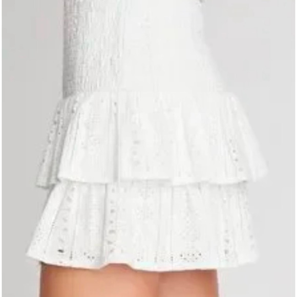 Choosy White Ruffle Shirt Large Elastic Waist Size 6 NWT - Picture 2 of 6